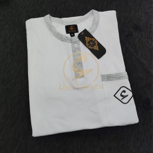 The Hamza KQ044 Kaos Kurta Pria Muslim Baju Koko Combed30s Atasan Lengan Pendek