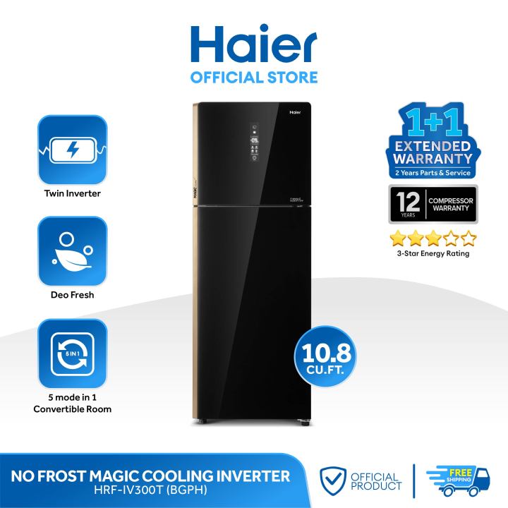 Haier refrigerator deals black glass