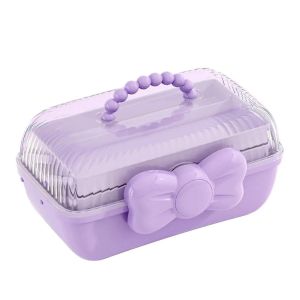 Hộp Bảo Quản Kẹp Tóc HOBBYIN Hộp Trang Sức Chống Thấm Nước Nhiều Lớp Hộp Bảo Quản Thẻ Nơ pp Dễ Thương Trẻ Em