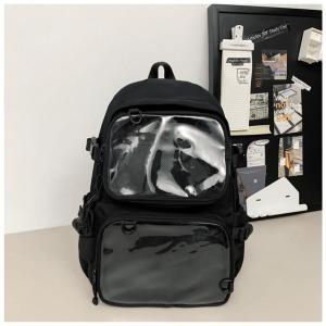 Y2K Japanese High School Backpack Transparent Pockets Itabag For Dolls Pins Display Plate Laptop Backpack
