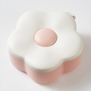 กระจกแต่งหน้าพร้อมกล่องเก็บเครื่องประดับทรงดอกไม้ สำหรับโต๊ะเครื่องแป้ง กันฝุ่น