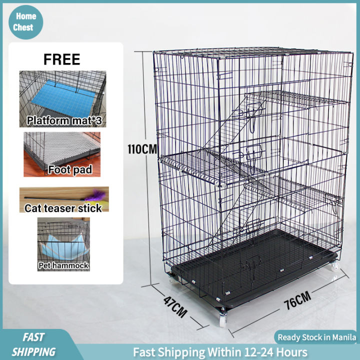 Cat Cage 4 Layer Stackable Pet Cage With Wheels Cat House Cage Kulungan