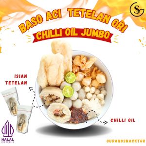 [CHILLI OIL] 1 BUNGKUS BASO ACI TETELAN JUMBO ORI CHILLI OIL GUDANGSNACKTGR