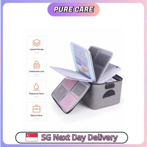 【Pure Care】 5-Layer Lockable Document Organiser for Passports and Family Files