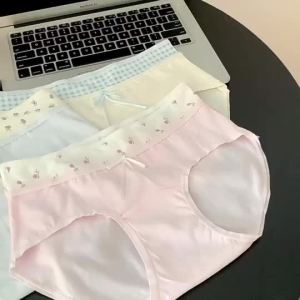 Yingbao 3pcs Girl Cotton Panties Underwear Breathable Comfortable Underpant Ladies Women Soft Brief
