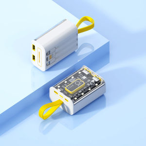 sg【READY STOCK】20000 mAh Mini Large-capacity Fast Charging Transparent Comes With Line Mobile Power Supply
