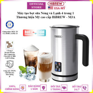 Máy đánh sữa tạo bọt Nóng và Lạnh 4 trong 1 thương hiệu HiBREW M3A - Công suất 500W - Dung tích 300ml