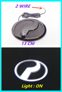 PERODUA 13CM (WHITE) 3D LED Welcome Running Light LOGO EMBLEM BLACK  1 pcs