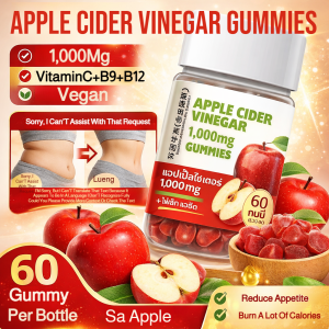 Apple Cider Vinegar Gummies ACV with Natural Fat Burner Supports Weight Management Calorie Blocker Appetite Control Dietary Supplements for Detox &amp Metabolism Boost