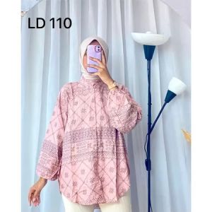 KEMEJA WANITA RAYON DIAMOND REKOMENDASI OUTFIT KEKINIAN 2024 LD 110