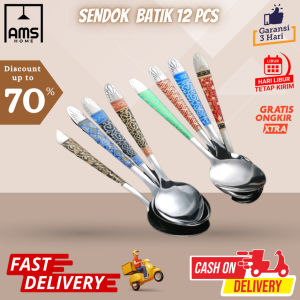 SENDOK MAKAN STENLESS MOTIF BATIK 1PACK ISI 12PCS BAHAN TEBAL