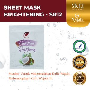 SHEET MASK BRIGHTENING SR12 Masker Wajah Pencarah & Pelembab Serta Menghaluskan Kulit 20 g