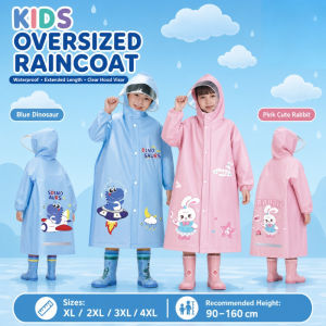 Kids Thick Raincoat EVA Backpack Compartment&Reflective Strips Comfortable Cartoon Backpack Raincoat