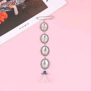 🚚【Local Express Delivery】🚚 Wedding Bouquet Photo Charm DIY Pin Brooch Lacy Frame Charm Oval Picture Frame with Pendant for Bridal Wedding Party