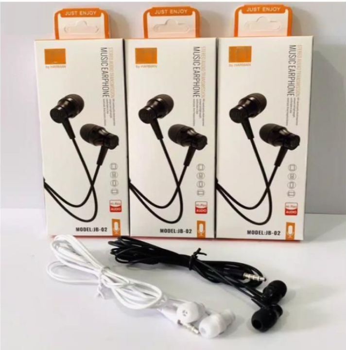 Headset Handsfree + Mic JB02 Stereo Audio Transmission Music Earphone
