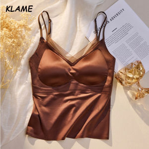 KLAME M-2XL ขนาดพิเศษผู้หญิงตาข่ายผ้าซาตินฝรั่งเศสเสื้อบังทรงบางไร้รอยต่อยกทรง KLM1395เสื้อ