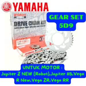 GEAR SET KODE-5D9 ORIGINAL YAMAHA YGP PRESISI VEGA ZR/JUPITER Z/NEW/ROBOT KUALITAS ASLI YAMAHA YGP .