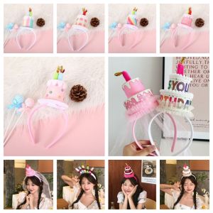 YAOO สุขสันต์วันเกิดอย่างมีความสุข ที่คาดผมวันเกิด อุปกรณ์เสริมผม เทียนสีเทียน ห่วงผมผู้หญิง น่ารักมากๆ สีสันสดใส ที่คาดผมสไตล์เกาหลี เด็กๆเด็กๆ