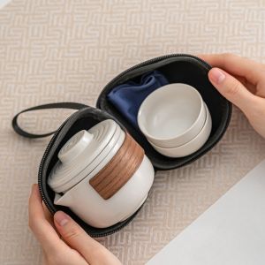 ROLL Tea Making Travel Tea Set Teacup Water Infuser Ceramic Teaware Set Portable Household Teacup Set