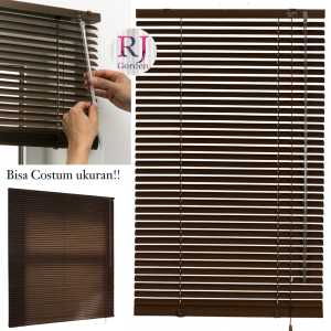 Venetian Blind Kosei Kerai Aluminium Tirai Kantor & Rumah Jendela Minimalis Costum Ukuran