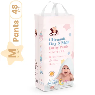 Iconic Babycare Ultrasoft Day & Night Baby Diaper Pants M48/L44/XL38/XXL32 (Pack)