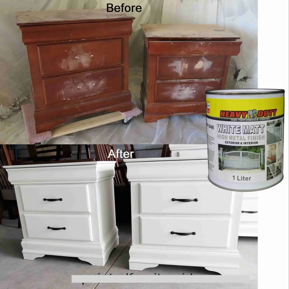 1L WHITE MATT HEAVY DUTY PainT White Semi-Gloss (Matt) Liter