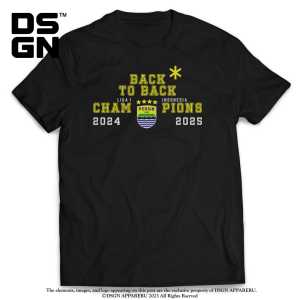 Kaos Pria HOOKA persib back to back champios Baju Distro tshirt katun combed 24s