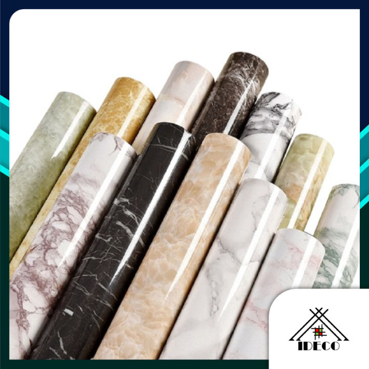 iDECO DIY Marble Wallpaper Cabinet Wallpaper Furniture Film (60cm x 5 ...
