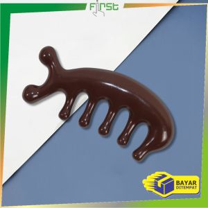 FH-C1355 Sisir Pijat Kepala Bahan Kayu Terapi Rambut kulit Serbaguna / Kerokan Sisir Gigi Relaksasi