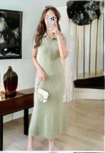 Dress Midi Rajut 7064 Mermaid Duyung Bahan Rajut Premium Realpict LD 80-100 PJG 120 CM