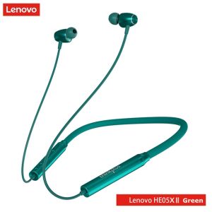 Lenovo HE05 Bluetooth Headset IPX5 Waterproof Sports Headphones Magnetic Neckband Wireless Headphones ios Android with Microphone. Original 100%