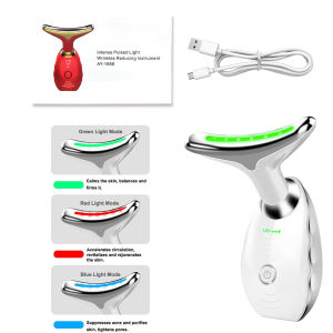 DECINIEE Electric Neck Massager EMS 7 Colors LED Photon Red Light Therapy Photon Wrinkle Remover Face Neck Beauty Instrument Device Skin Care Tool