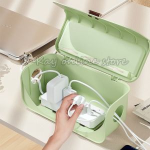 O-KAY Socket Storage Box Box Pelindung Kabel Charger Wadah Colokan Kabel Casan Data USB Pengatur Kabel Mewah Ringan Bertopeng Soket Kabel Data Set Top Box