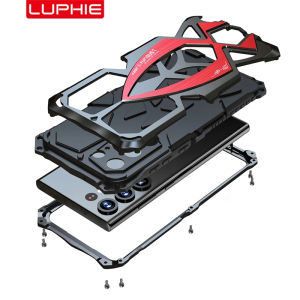 [Luphie] Military Metal Armor Shockproof Phone Case Cover For Samsung Galaxy S26 S25 S24 S23 S22 Ultra A52 A72 for iPhone 17 16 15 Pro Max 15Plus