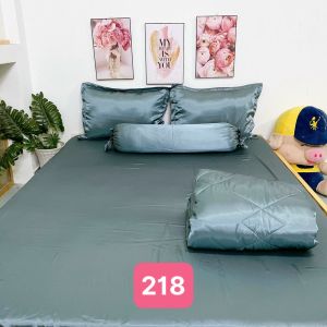 Bộ drap/ga/ra phi bóng trơn (chân nệm dưới 15cm) 1m6/1m8 xanh nhớt 219. Bộ drap phi bóng 1 màu. Bộ grap phi bóng. Bộ ra phi bóng. Bộ drap phi lụa. Bộ grap phi lụa. Bộ ga phi lụa. Ga giường-drap giường-grap giường-ra giường.
