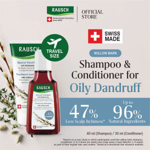[Travel Size] RAUSCH - Oily Dandruff and Itchy Scalp - Treatment Collection with Willow Bark (Shampoo + Conditioner)