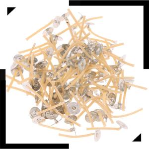 ❣💕WonderfulBuyinge ไส้ขี้ผึ้ง100ชิ้นไส้เทียนไร้ควันคุณภาพสูงพร้อมคลิปทำไส้ตะเกียงสำเร็จรูปสำหรับทำเทียนแบบ DIY สำหรับงานปาร์ตี้