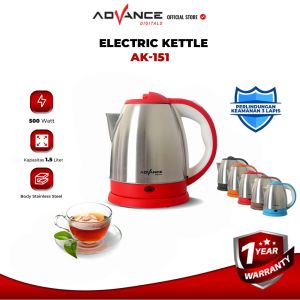 Advance Teko Air Panas Listrik Otomatis / Kettle Elektrik Stainless Steel 1.5 Liter - AK151 - FREE ONGKIR Jabodetabek