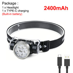 ASAFEE T156 Built-in 1800mAh Battery Motion Sensor LED Headlamp 800LM Type-C Rechargeable 90° Adjustable IPX4 Waterproof Headlight for Hiking