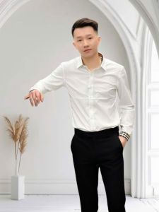 Áo Sơ Mi Nam Cổ Điển Tay Ngắn Phong Cách Kinh Doanh Màu Đen