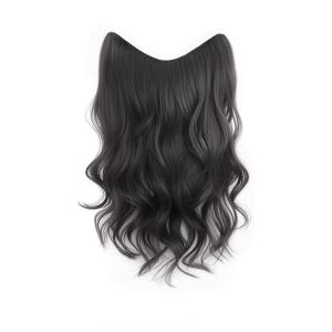 NBANLIKE Simulated Invisible Seamless V-shaped Wig Synthetic One-piece Fluffy High Layered Hairpiece Hair Accessories Hair Extension Long Curly Wavy Hair Women