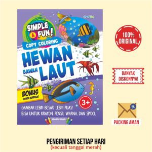 Buku Mewarnai PAUD TK Simple & Fun Copy Coloring Hewan Bawah Laut