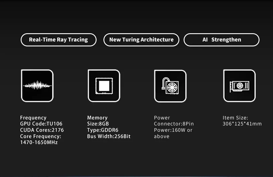 RJTDK MAXSUN GeForce RTX 2060 SUPER iCraft 8G Graphics Game Video