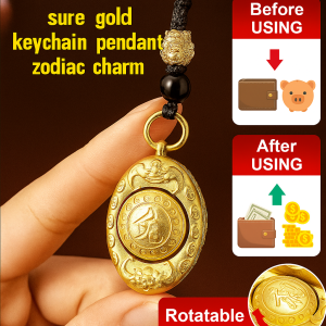 Chinese Zodiac Gold Ingot Keychain Portable God  Wealth Pendant Suitable Keys Bags十二生肖金元宝钥匙扣