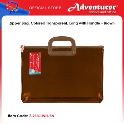 Adventurer Zipper Bag Colored Transparent Long with Handle