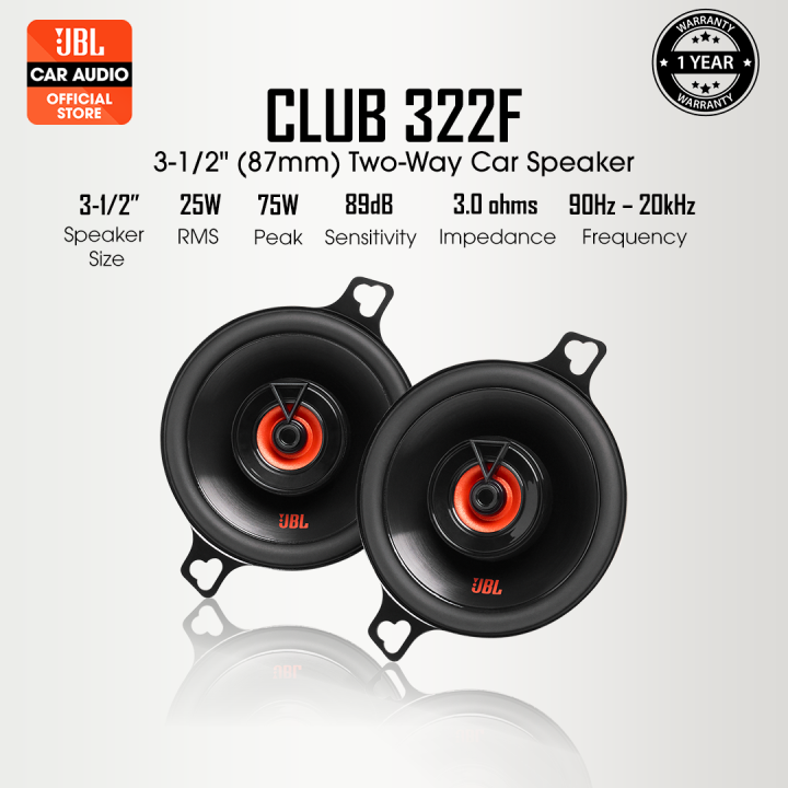 JBL Club 322F | 3.5" Inch (87mm) 2-Way Car Speaker | Lazada