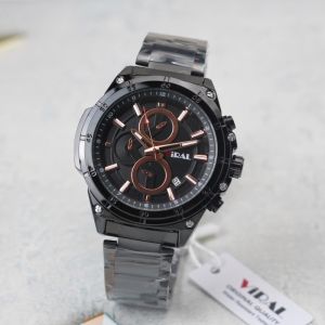 Jam tangan Viral 802M tali rantai chronograp tanggal aktif pria original
