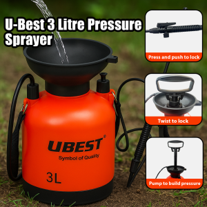U-BEST 3ltr Pressure Sprayer / Garden Sprayer. c/w carrying strap.