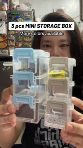 [COD] 3Pcs Cute Mini Stackable Storage Box with Lid Dustproof Cosmetic Desk Organizer