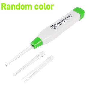 【ความงาม XZ 】ที่ทำความสะอาดหูที่ทำความสะอาดหู1ชิ้นพร้อมเครื่องมือไม้แคะขี้หูไฟ LED ช้อนหลากสี